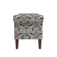 thumbnail image 3 of Homesvale Wallen 56.5"W x 24.5" H Storage Bench Ottoman with Rolled Arms for Living Room, Bedroom, Entryway, Amber & Brown Damask Pattern, 3 of 8