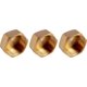 thumbnail image 1 of Tapón de latón crudo hembra de 3/4" con tapa roscada de latón, conexión hexagonal, tuerca giratoria hembra, tapones roscados con discos de soporte de tubería, 3 piezas, 1 of 4
