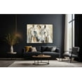 thumbnail image 2 of Horse Oil Painting Two White Horse Canvas Art Framed Horse Picture Wall Art For Livingroom Bedroom Office, 2 of 7