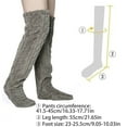 thumbnail image 3 of Womens Winter Thick Fleece Fuzzy Thigh High Slipper Socks Solid Color Furry Cable Pattern Over Knee Stockings Leg Warmer, 3 of 9