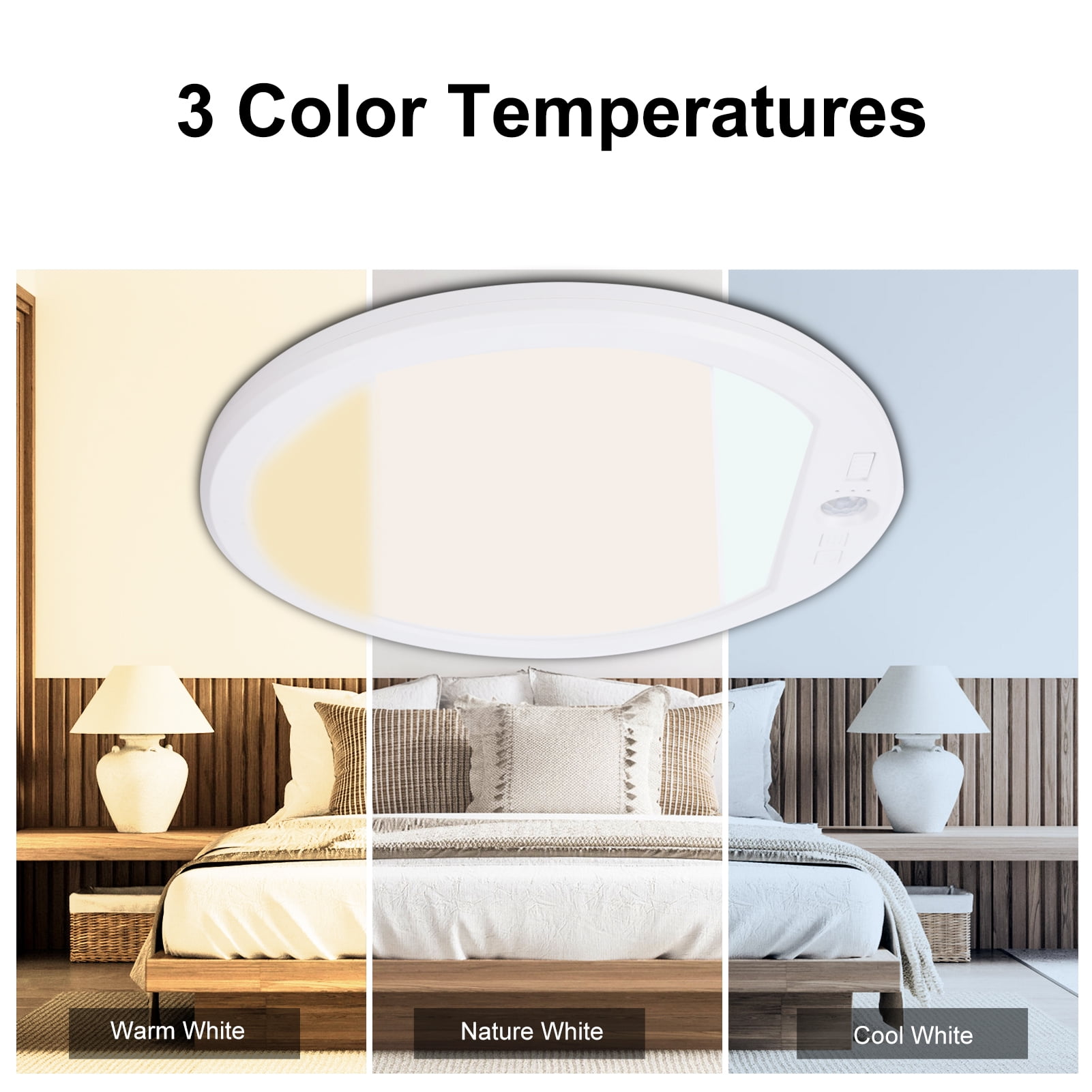 Neoglint LED Motion Sensor Ceiling Light, Dimmable Night Light with 3 Color Temps, Remote Control, 30/60 Min Timer, Magnetic Mount, 5000mAh Rechargeable for Closet, Hallway, Bathroom, Kitchen