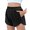 Black, variant on Oudiya Girls Athletic Shorts with Zipper Pockets High Waisted Running Shorts Basketball Volleyball Gym Sports Active Shorts for Kids 5-15Y