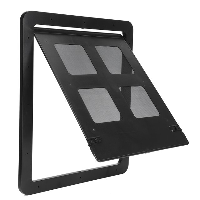 Puerta pequea para perros, puerta de malla para mascotas, plástico duradero de color negro pequeo para suministro de mascotas para perros y gatos ANGGREK CB2110