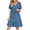Blue, variant on Zpanxa Women's Spring Summer Dress V Neck Loose Fit Pleated High Waist Bohemian Maxi Dress with Lace Trim Casual Beach Dress
