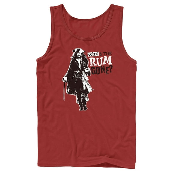 Men's Pirates of the Caribbean: Dead Man's Chest Jack Sparrow Why is the Rum Gone Tank Top Red Medium