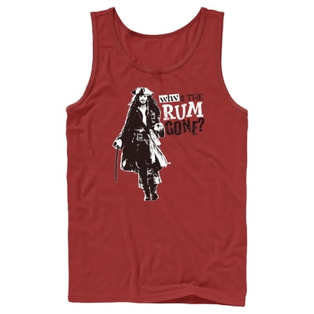 Men s Pirates of the Caribbean: Dead Man s Chest Jack Sparrow Why is the Rum Gone Tank Top Red X Large