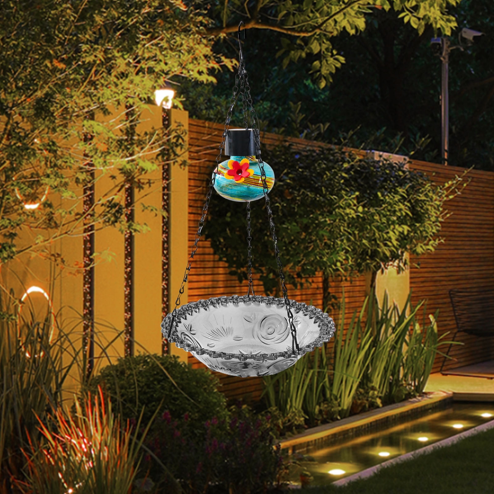 Hanging Bird Feeder,Versatile Bird Bath Tray for Outdoor,Beautiful Birds Attract and Feeding Device,Suitable for Garden and Courtyard