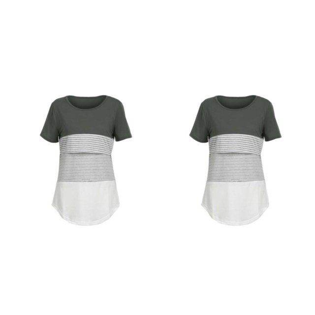Minnieouse Camiseta con patrón empalmado para mujeres embarazadas, verano, primavera, senderismo, viajes, lactancia, Top, ropa femenina Type1 NO1