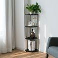 thumbnail image 3 of Costway 4-Tier Corner Shelf Light Duty Shelf Living Room Display Stand Storage RacKBlack, 3 of 9