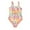 Orange, Purple, variant on Chenyin 7-14T Girls One-Piece Swimsuit for Kids Gradient Stripe Rainbow Swimwear for Girls Patchwork Youth Halter Bikini Bathing Suit
