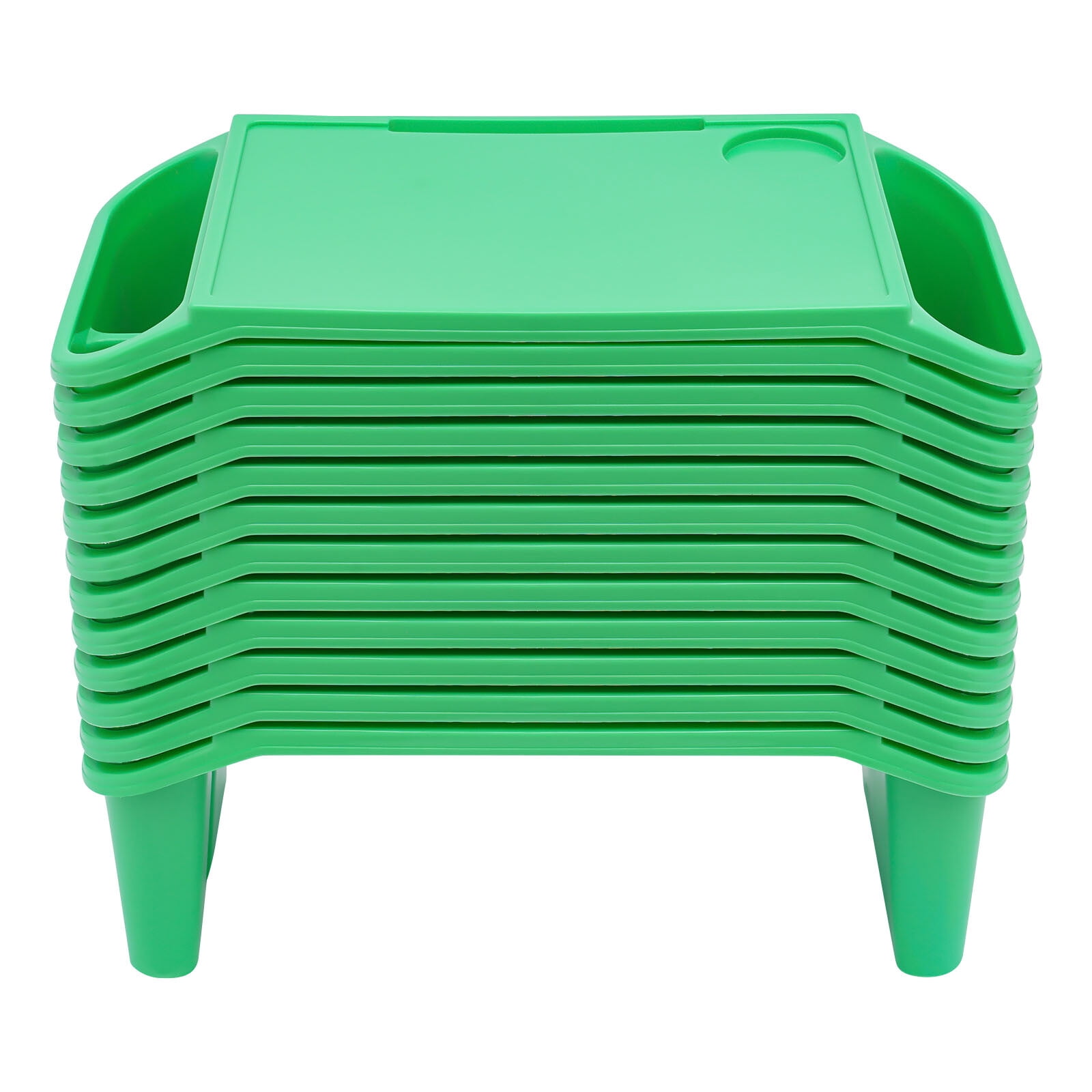 Rectangle 12 Pcs Kids Lap Desk Tray Pp Portable Lap Bed Table with Side Pockets