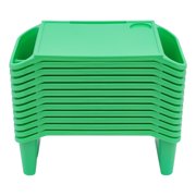 Kids Lap Desk 12-Pack, Portable Lap Tray for Kids, Rectangular Activity Table with Side Pocket, Durable PP Material, No Assembly Needed, for Toddlers Children Homeschool Classroom Daycare (Green)