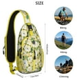 thumbnail image 5 of Tropical Pineapple Sling Backpack with Fresh Yellow and Exotic Print – Multipurpose Travel Daypack with Ergonomic Fit, Anti-Theft Back Pocket, Partitioned Storage, Water-Resistant Fabric,, 5 of 5