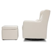 Carter's by DaVinci Adrian Swivel Glider with Storage Ottoman in Ivory Boucle