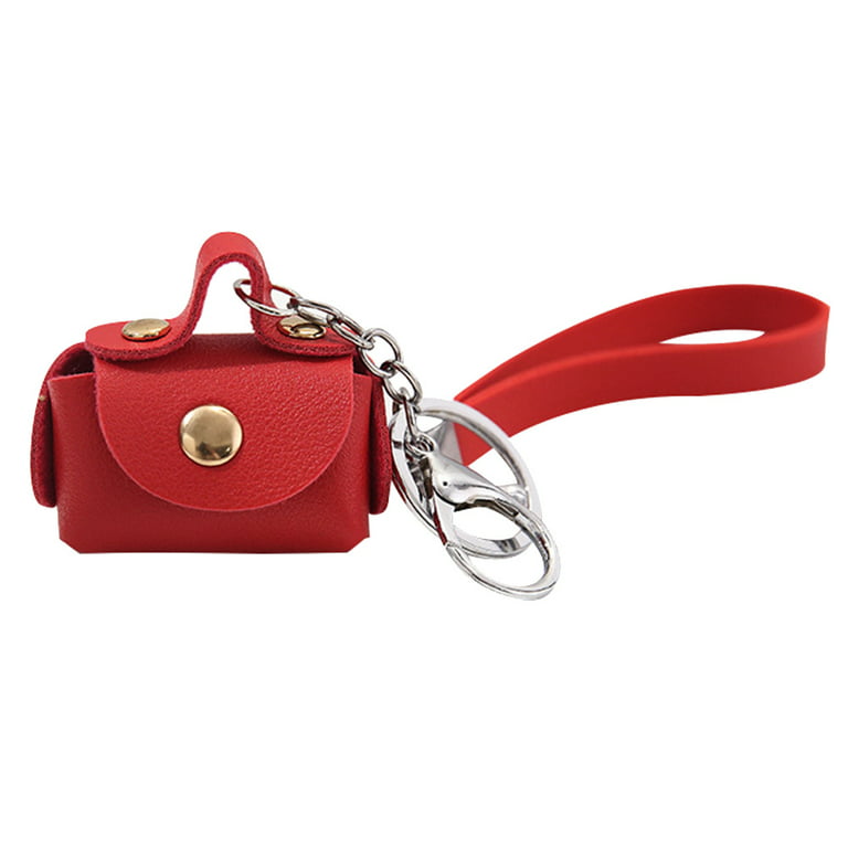 Yesbay Women Faux Leather Mini Key Chain Handbag Pendant Earphone Storage Coin  Purse-Red 