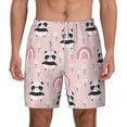 thumbnail image 2 of Picia Cute Cartoon Panda pattern Mens Swim Trunks with Compression Liner Stretch Beach Shorts Quick Dry with Zipper Pockets No-Chafing Board Shorts-XX-Large, 2 of 9