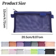 thumbnail image 3 of Transparent Mesh Pencil Case Pouch Bag with Large Capacity and Sturdy Zipper, Clear Stationery Pen Pouch for College Students, Dark Blue Storage for Pens, Pencils, Erasers, and Supplies, By Preplabs, 3 of 3