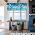 thumbnail image 6 of Summer Ocean Window Valance for Kitchen, Seascape Blue Coastal Wave Green Tropical Pain Trees Rod Pocket Short Curtain for Small Windows, Light Filtering Decorative Valance, 54 x 18 Inch, 6 of 9
