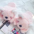 thumbnail image 1 of Long Plush Slippers Cute Animal Home Cotton Shoes Woman Girl Warm Winter Indoor Floor Shoes Flat Casual Non-slip Pink Grey, 1 of 5