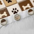 thumbnail image 4 of Homewish Paw Bone Plaid Kitchen Curtains,Retro Pet Dog Theme Black Out Curtains Pack of 2 (42x63 Each),Brown, 4 of 6