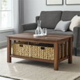 thumbnail image 4 of Mission Storage Coffee Table with Baskets in Rustic Oak, 4 of 8
