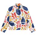 thumbnail image 4 of Jackets for Women Winter Coat Jackets Flannel Stand Collar Jacket(Autumnal Fruit Floral Seamless Pattern,Size:S-4XL), 4 of 7