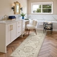 thumbnail image 3 of Roxstand 2'x8' Washable Runner Rug for Hallway Entrance Bedroom Entryway, Vintage Non Slip Stain Resistant Kitchen Rugs, Ivory, 3 of 10