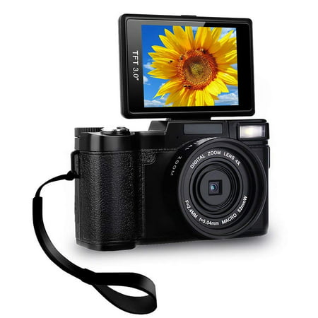 Digital Camera Camcorder Full HD Video Camera 1080p 24.0MP Vlogging Camera Flip Screen 180 Degree Rotation