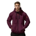 thumbnail image 5 of Puliio Mens Zipper Hoodies Autumn Winter Fashion Design Solid Color Fall Sleeved Drawstring Hooded Sweatshirt Casual Outdoor Zip Up Pocket Hoody Pullover Tops, 5 of 8