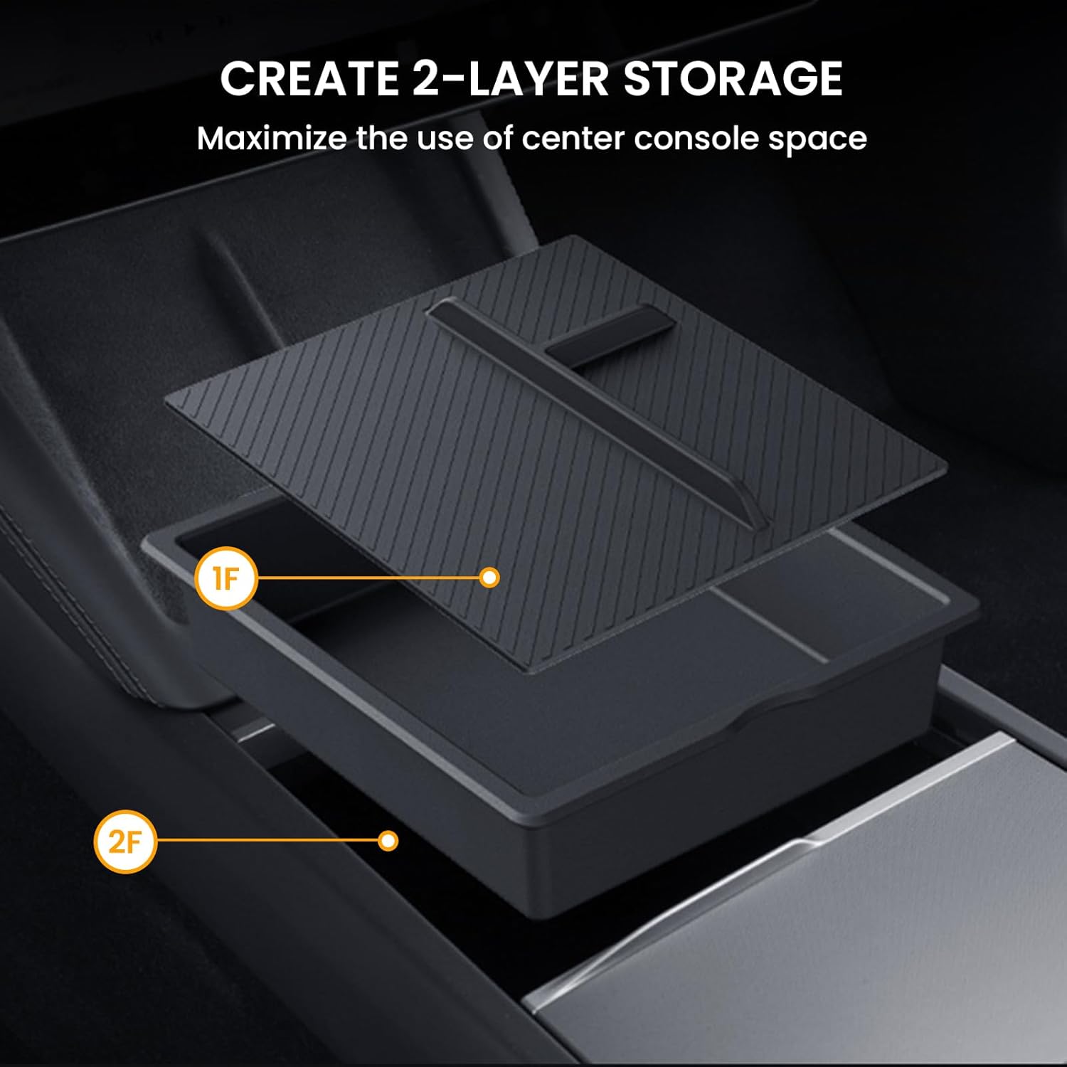 4PCS Center Console Organizer Tray for Tesla Model Y Juniper Accessories 2025, Center Console Storage Tray Armrest Hidden Box Orgainzer and Underseat Storage Tray for New Model Y