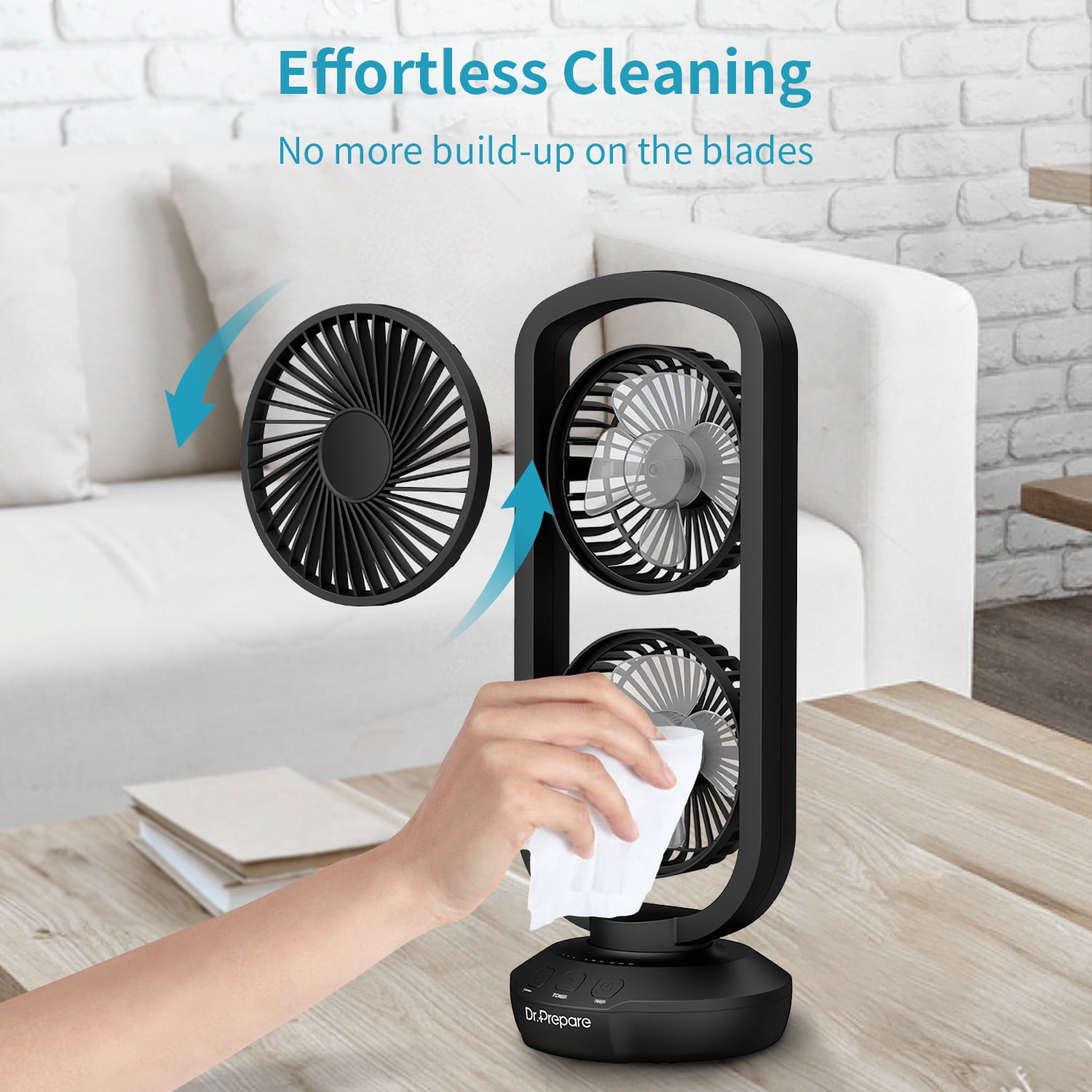 DR.PREPARE 16 Inch Tower Fan - 28 DB Ultra Quiet Bladeless Fan With 3 ...