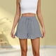 thumbnail image 1 of Pantalones Cortos Casuales Pantalones cortos casuales para mujer, pantalones cortos sueltos de lino y algodón a la moda (gris XL) Cgtredaw para Mujer Gris T L, 1 of 6
