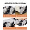 thumbnail image 5 of Black Marble Bed Skirt Queen Size 18" Drop Gold Line Modern Abstract Minimalist Art Ruffled Wrap Around Bed Skirts Adjustable Elastic Bedskirt Dust Ruffle for Queen Size Bed, 5 of 7