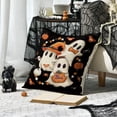 thumbnail image 5 of Sm:)e Boo Ghost Pumpkin Bat Spider Halloween Pillow Covers 18x18 Inch Set of 2, Cushion Covers for Sofa Home Decor, 5 of 6