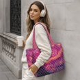 thumbnail image 4 of ZUXONGSY Starry Night Print Tote Bag Large Capacity Reversible Quilted Clutch Bag Lightweight Ladies Purse for Office Work Party Vacation, Pink, 4 of 6