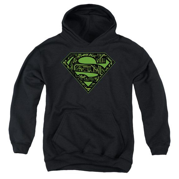 Superman - Circuits Shield - Youth Hooded Sweatshirt - X-Large