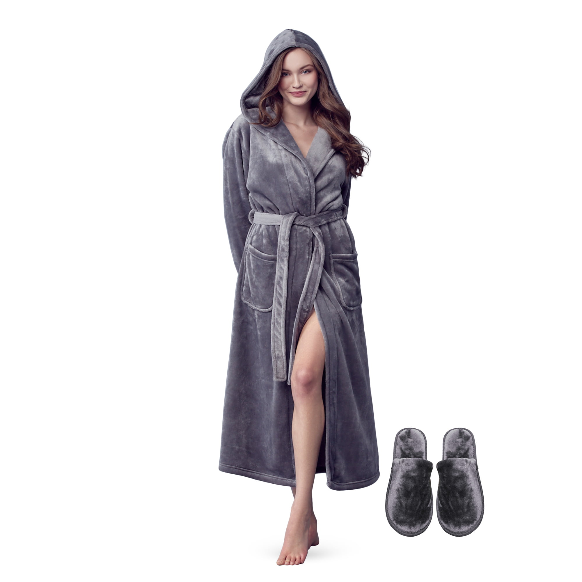 Patricia Lingerie Women's Ultra Soft Velour Robe Housecoat with Zipper and 2 Front Pockets