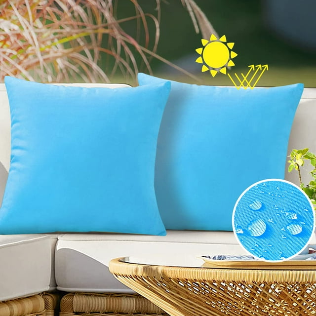 Fundas para Cojines VAKADO Impermeables para Exterior Azul Celeste 50x50 cm