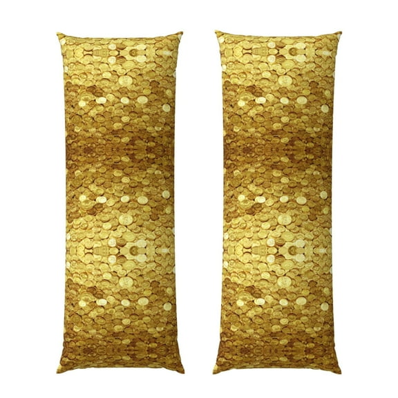 Long Pillow Cover Gold Coins Amazing Cushion Body Pillow Case Rectangle Decorative Throw Printed Pillowcase 20 X 60 Inch
