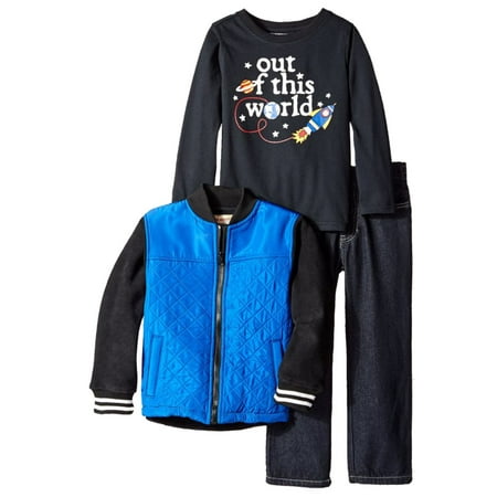 

Kids Headquarters Infant Boys 3 Piece Black Space Ship Shirt Pants & Jacket 18m