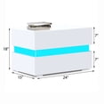 thumbnail image 2 of High Gloss Nightstands, Bedside Table with Control LED Backlight, 2 Drawers Storage, Black/White, 2 of 13