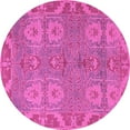 thumbnail image 1 of Ahgly Company Indoor Round Oriental Pink Traditional Area Rugs, 5' Round, 1 of 4