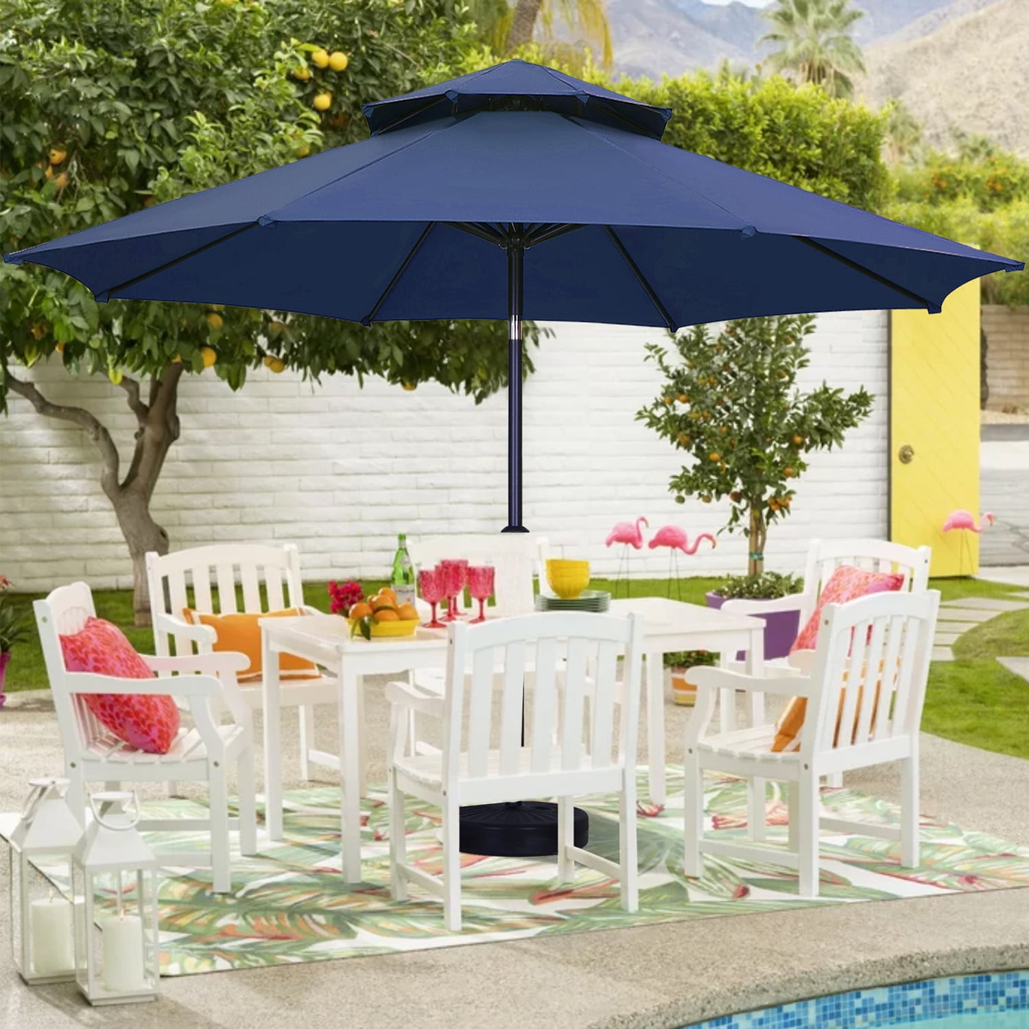 Autlaycil 11FT 2 Tiers Patio Umbrellas Market Outdoor Table Umbrellas