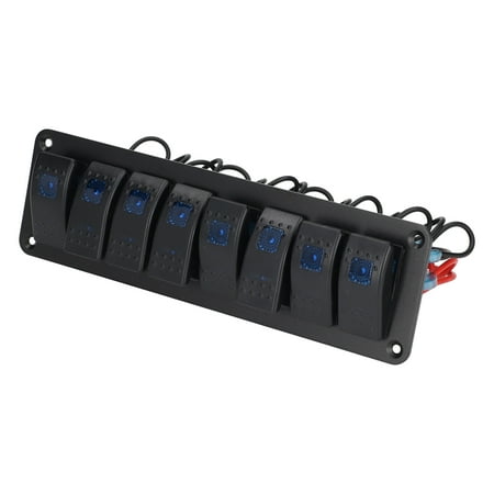 On Off Switch Panel,8 Gang Rocker Switch LED Switch Panel Marine Boat ...