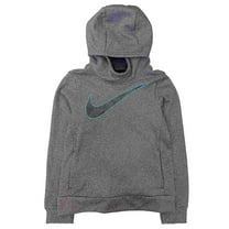Nike Therma Girls Gray & Aqua Blue Hoodie Sweatshirt Jacket Dri-fit Medium
