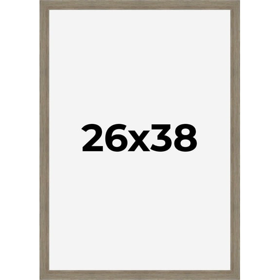 26x38 Frame Gray Barnwood Rustic Solid Wood Picture Frame | 1.5 Inch Moulding Width | Includes UV
