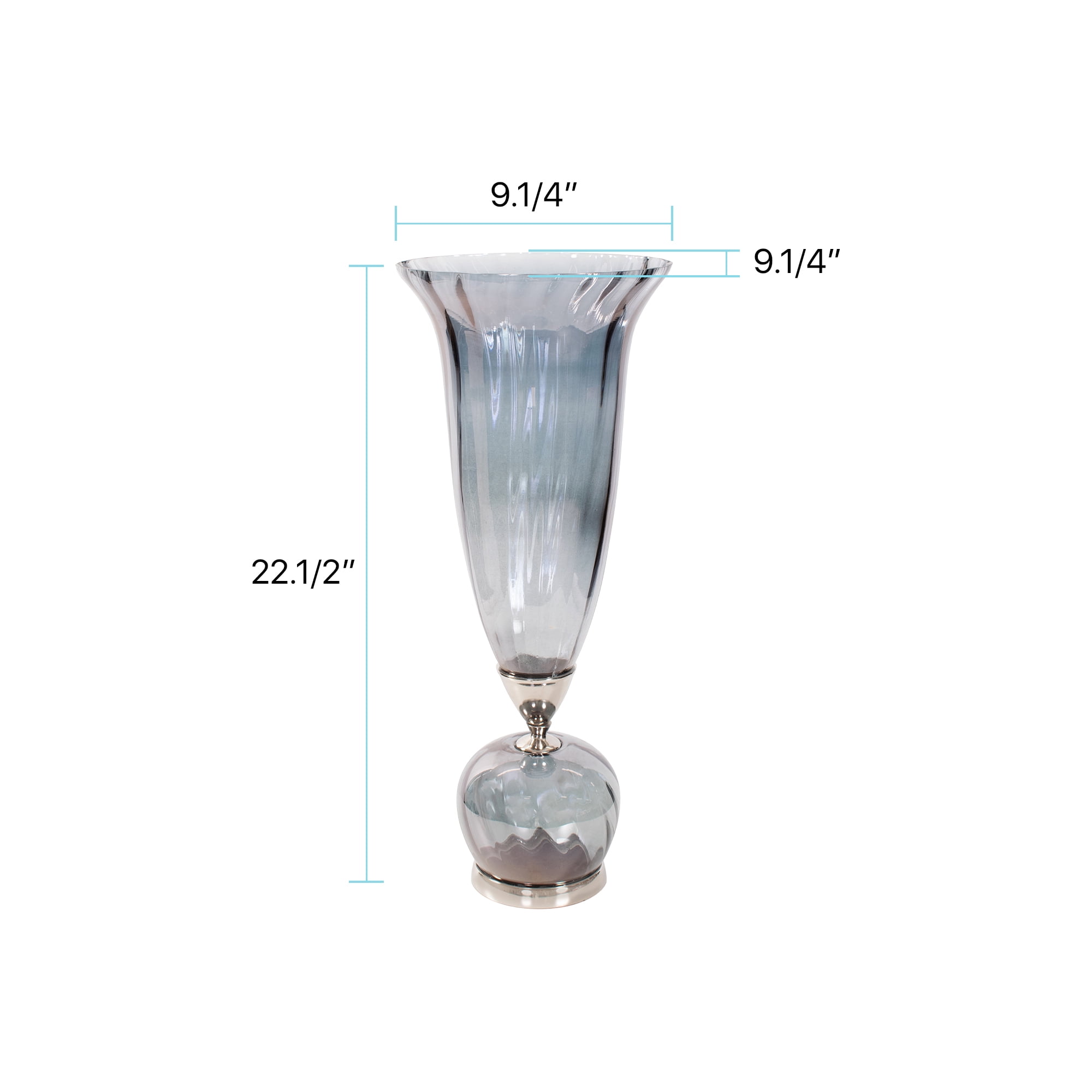 Ayers Smoked Glass Trumpet Vase Tall