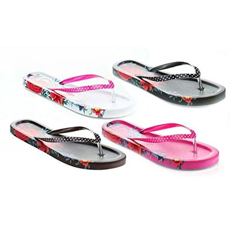 

Tropical Print Women s Open Toe Flip Flop Sandals (a-Pink 7 B(M) US)