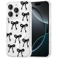 thumbnail image 1 of WWS-Magnetic for iPhone 12 Pro Max Case, Bow Case Compatible with MagSafe, Wireless Slim Clear Ribbon Aesthetic Phone Cover Anti-Yellowing Shockproof Protective Cover for Women Girl - Black, 1 of 4