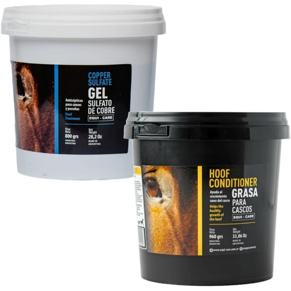 EQUI - CARE Copper Sulfate Gel 28oz & Hoof Conditioner 34oz Combo. Premium hoof Care Designed to Help Maintain The Health of Horse's Hooves. Maintain Strong and Healthy Hooves.